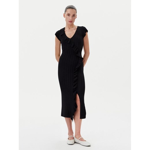 TWINSET Sukienka dzianinowa 251LB3CAA Czarny Slim Fit ze sklepu MODIVO w kategorii Sukienki - zdjęcie 182757907