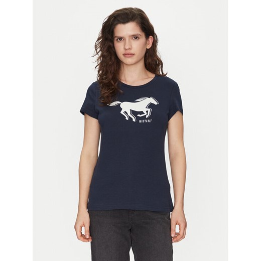 Mustang T-Shirt Loa 1016136 Granatowy Slim Fit ze sklepu MODIVO w kategorii Bluzki damskie - zdjęcie 182757936