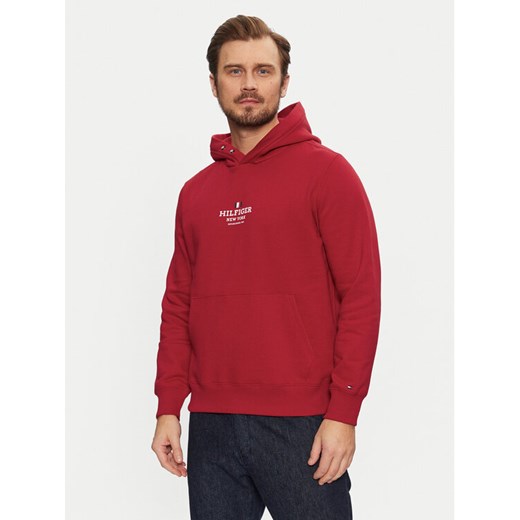 Tommy Hilfiger Bluza MW0MW39050 Czerwony Regular Fit ze sklepu MODIVO w kategorii Bluzy męskie - zdjęcie 182758026