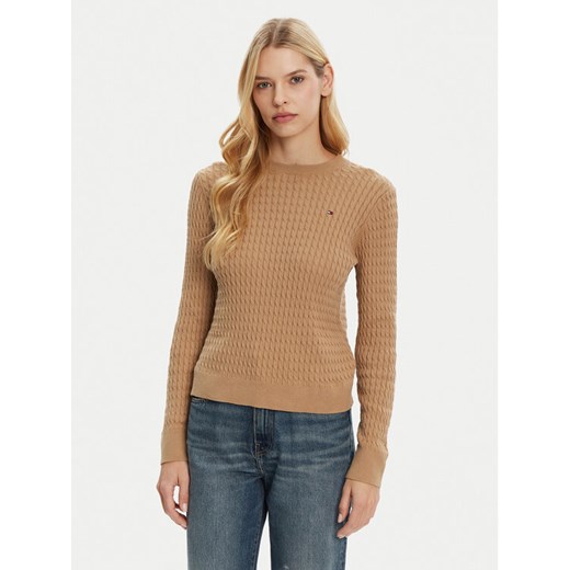 Tommy Hilfiger Sweter WW0WW44993 Brązowy Regular Fit ze sklepu MODIVO w kategorii Swetry damskie - zdjęcie 182758047