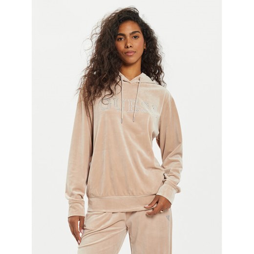 Guess Bluza V4RQ25 KBXI2 Beżowy Regular Fit ze sklepu MODIVO w kategorii Bluzy damskie - zdjęcie 182758058
