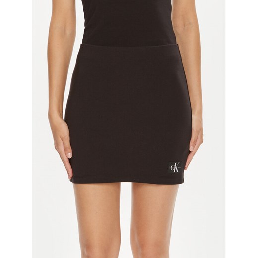 Calvin Klein Jeans Spódnica mini Milano J20J223608 Czarny Slim Fit ze sklepu MODIVO w kategorii Spódnice - zdjęcie 182758165
