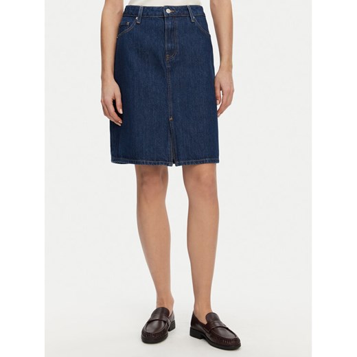Tommy Hilfiger Spódnica jeansowa WW0WW44390 Granatowy Regular Fit ze sklepu MODIVO w kategorii Spódnice - zdjęcie 182758198