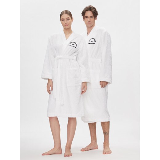 KARL LAGERFELD Szlafrok Unisex Logo 225W2190 Biały ze sklepu MODIVO w kategorii Szlafroki damskie - zdjęcie 182758208