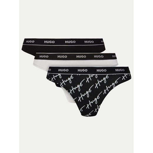 HUGO Komplet 3 par stringów 50495870 Czarny ze sklepu MODIVO w kategorii Majtki damskie - zdjęcie 182758395