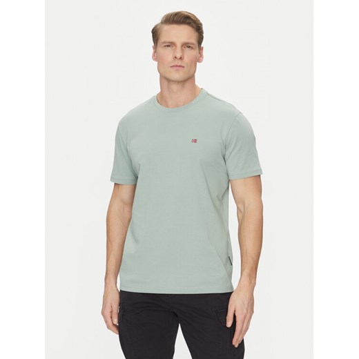 Napapijri T-Shirt Salis NP0A4H8D Khaki Regular Fit ze sklepu MODIVO w kategorii T-shirty męskie - zdjęcie 182758447