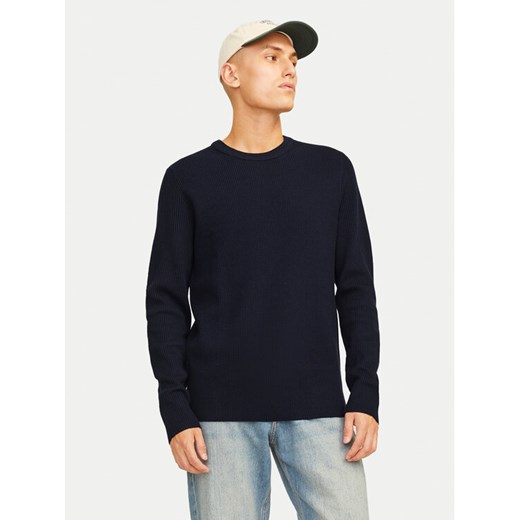 Jack&Jones Sweter Perfect 12257771 Granatowy Regular Fit ze sklepu MODIVO w kategorii Swetry męskie - zdjęcie 182758456