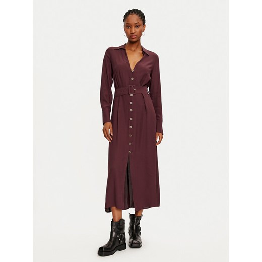TWINSET Sukienka koszulowa 242TT2320 Bordowy Loose Fit ze sklepu MODIVO w kategorii Sukienki - zdjęcie 182758737