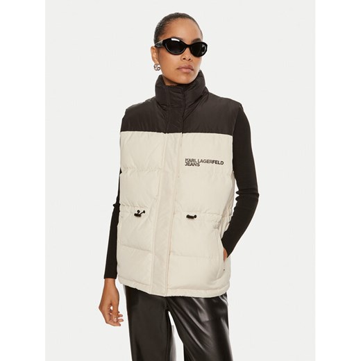 Karl Lagerfeld Jeans Bezrękawnik 245J1505 Beżowy Loose Fit ze sklepu MODIVO w kategorii Kamizelki damskie - zdjęcie 182758788