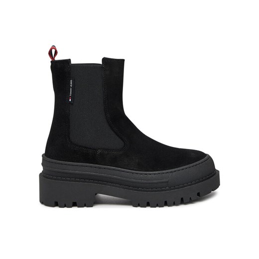 Tommy Jeans Sztyblety Tjw Foxing Chelsea Suede EN0EN02631 Czarny ze sklepu MODIVO w kategorii Botki - zdjęcie 182758796