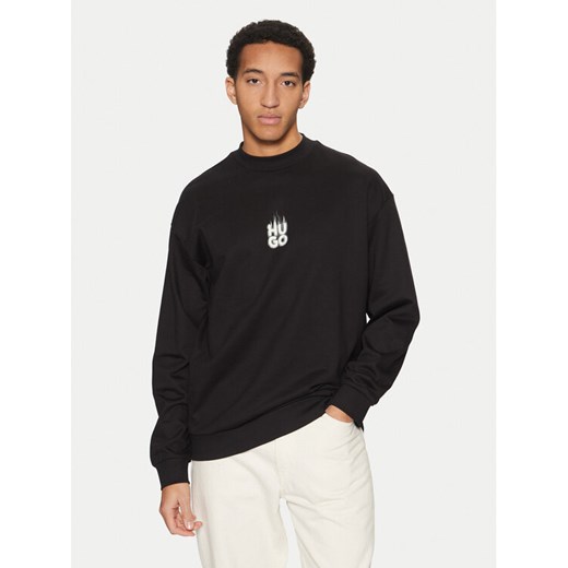 HUGO Bluza Durungu 50530427 Czarny Relaxed Fit ze sklepu MODIVO w kategorii Bluzy męskie - zdjęcie 182758816
