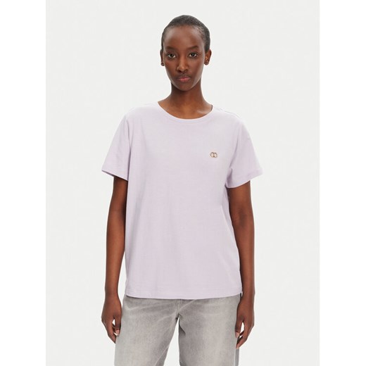 TWINSET T-Shirt 251TT2040 Fioletowy Regular Fit ze sklepu MODIVO w kategorii Bluzki damskie - zdjęcie 182758988