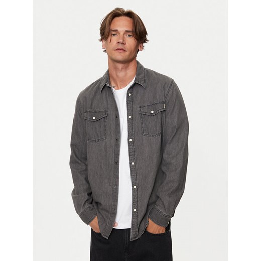 Pepe Jeans Koszula jeansowa PM308586 Szary Regular Fit ze sklepu MODIVO w kategorii Koszule męskie - zdjęcie 182758998
