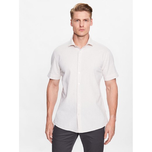 Lindbergh Koszula 30-203431 Beżowy Slim Fit ze sklepu MODIVO w kategorii Koszule męskie - zdjęcie 182759239