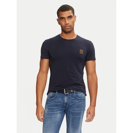 Versace T-Shirt AUU01005 1A1001 Granatowy Regular Fit ze sklepu MODIVO w kategorii T-shirty męskie - zdjęcie 182759258
