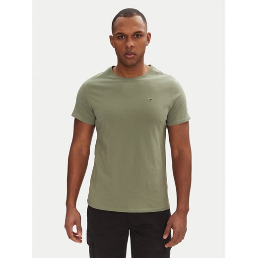 Tommy Jeans T-Shirt DM0DM04411 Zielony Slim Fit ze sklepu MODIVO w kategorii T-shirty męskie - zdjęcie 182759286
