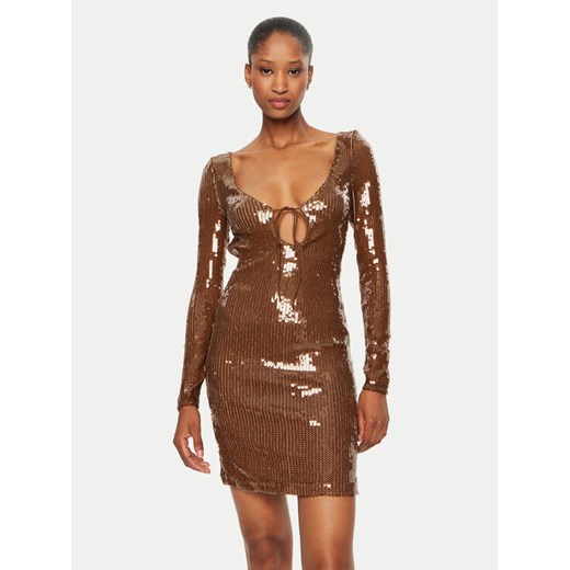 BARDOT Sukienka koktajlowa Verona 59513DB Brązowy Regular Fit ze sklepu MODIVO w kategorii Sukienki - zdjęcie 182759357