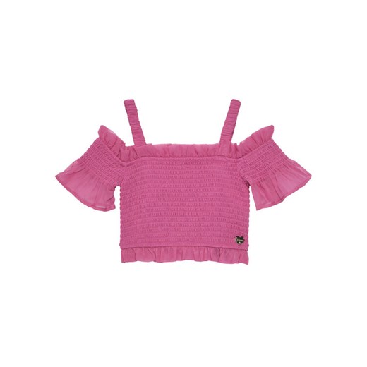Guess Bluzka J5GH02 WA2T0 Różowy Regular Fit ze sklepu MODIVO w kategorii Bluzki dziewczęce - zdjęcie 182759416