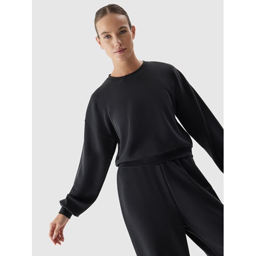 4F Bluza 4FAW23TSWSF701 Czarny Regular Fit ze sklepu MODIVO w kategorii Bluzy damskie - zdjęcie 182759458