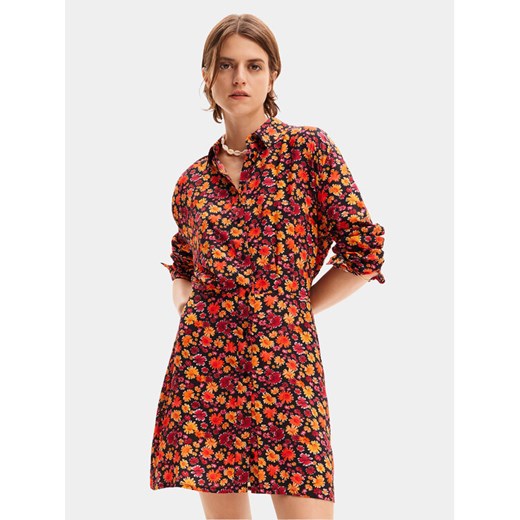 Desigual Sukienka koszulowa Yesh 24SWVW29 Pomarańczowy Regular Fit ze sklepu MODIVO w kategorii Sukienki - zdjęcie 182759545