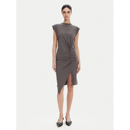 PINKO Sukienka codzienna 104614 A2HE Szary Regular Fit ze sklepu MODIVO w kategorii Sukienki - zdjęcie 182759588