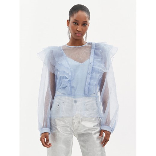 Custommade Bluzka Delphina 999344248 Błękitny Relaxed Fit ze sklepu MODIVO w kategorii Bluzki damskie - zdjęcie 182759608