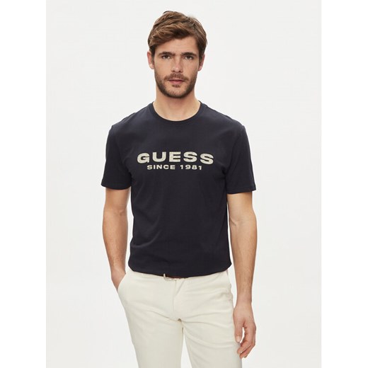 Guess T-Shirt M4GI61 J1314 Niebieski Slim Fit ze sklepu MODIVO w kategorii T-shirty męskie - zdjęcie 182759666