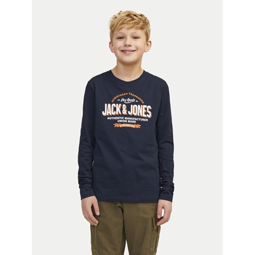 Jack&Jones Junior Bluzka Logo 12258880 Granatowy Regular Fit ze sklepu MODIVO w kategorii T-shirty chłopięce - zdjęcie 182759686