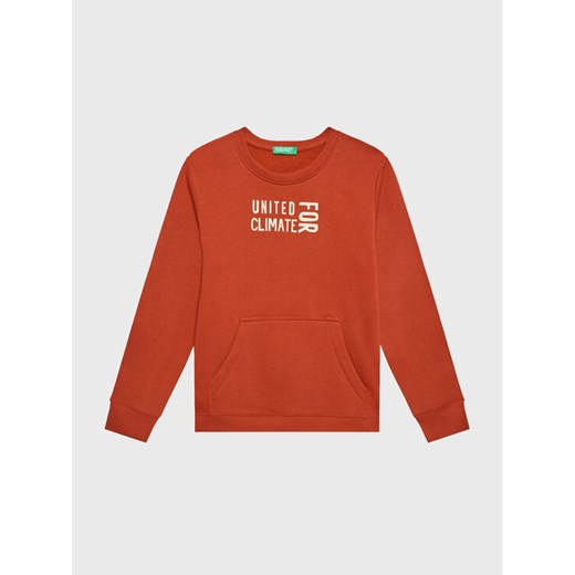 United Colors Of Benetton Bluza 3JLXC107O Czerwony Regular Fit ze sklepu MODIVO w kategorii Bluzy chłopięce - zdjęcie 182759897
