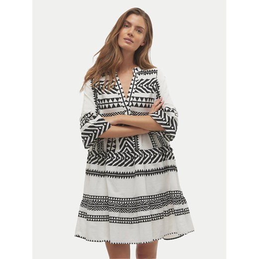 Vero Moda Sukienka letnia Dicthe 10225127 Biały Loose Fit ze sklepu MODIVO w kategorii Sukienki - zdjęcie 182760009
