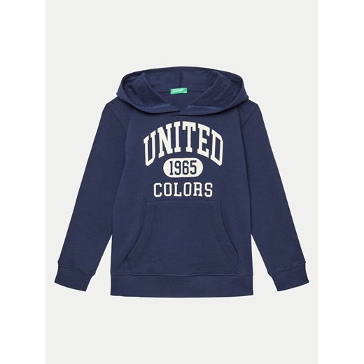 United Colors Of Benetton Bluza 3J68C203N Granatowy Regular Fit ze sklepu MODIVO w kategorii Bluzy chłopięce - zdjęcie 182760017