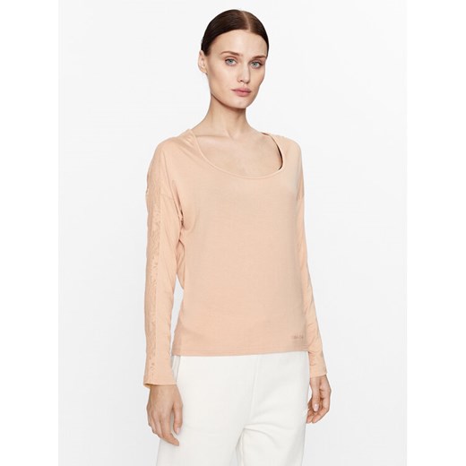 Calvin Klein Underwear Koszulka piżamowa 000QS7006E Beżowy Regular Fit ze sklepu MODIVO w kategorii Piżamy damskie - zdjęcie 182760098