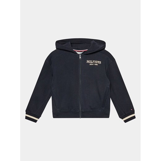 Tommy Hilfiger Bluza Monotype KG0KG07723 D Granatowy Regular Fit ze sklepu MODIVO w kategorii Bluzy dziewczęce - zdjęcie 182760159