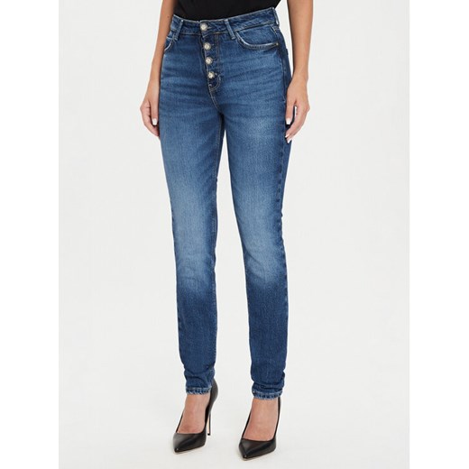 Guess Jeansy W4YA28 D5DD4 Granatowy Slim Fit ze sklepu MODIVO w kategorii Jeansy damskie - zdjęcie 182760209