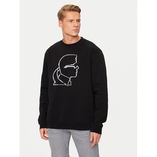 KARL LAGERFELD Bluza 705445 544908 Czarny Regular Fit ze sklepu MODIVO w kategorii Bluzy męskie - zdjęcie 182760218