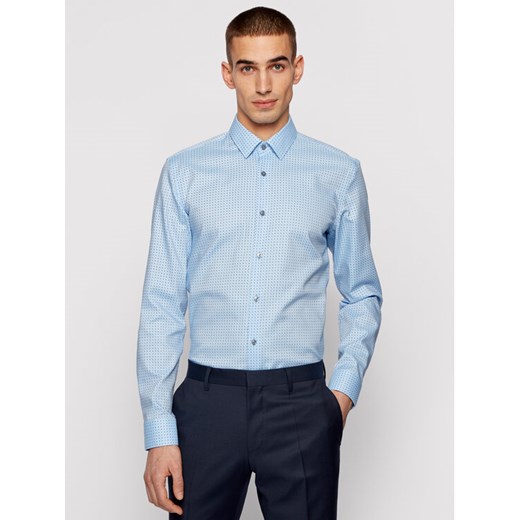 Boss Koszula Isko 50449900 Błękitny Slim Fit ze sklepu MODIVO w kategorii Koszule męskie - zdjęcie 182760226