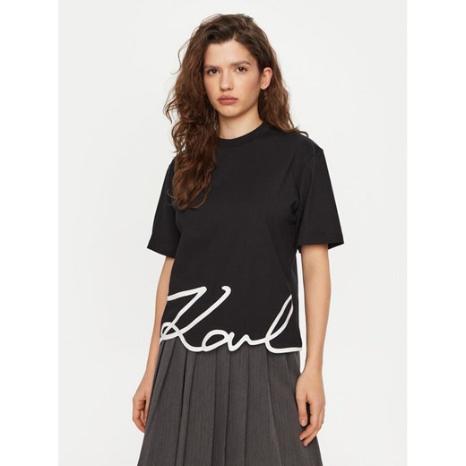 KARL LAGERFELD T-Shirt A1W17013 Czarny Relaxed Fit ze sklepu MODIVO w kategorii Bluzki damskie - zdjęcie 182760228