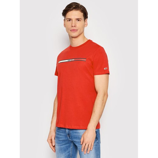 Tommy Jeans T-Shirt Essential Flag DM0DM13509 Czerwony Regular Fit ze sklepu MODIVO w kategorii T-shirty męskie - zdjęcie 182760239