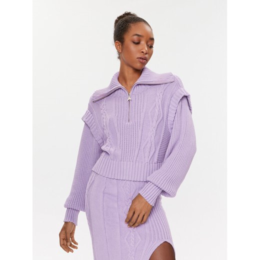 Patrizia Pepe Sweter 2K0203/K140-M472 Fioletowy Regular Fit ze sklepu MODIVO w kategorii Swetry damskie - zdjęcie 182760247