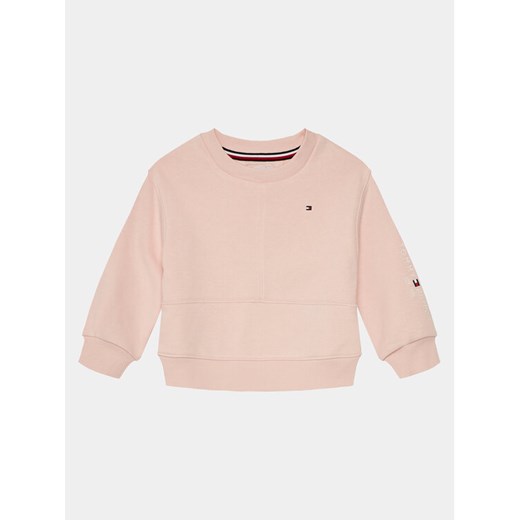 Tommy Hilfiger Bluza Essential Cnk Sweatshirt KG0KG08094 Różowy Regular Fit ze sklepu MODIVO w kategorii Bluzy dziewczęce - zdjęcie 182760255