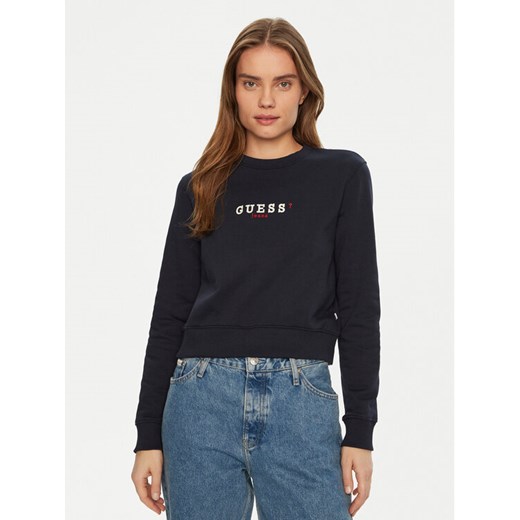 Guess Jeans Bluza W5RQ28 K68I4 Granatowy Regular Fit ze sklepu MODIVO w kategorii Bluzy damskie - zdjęcie 182760258