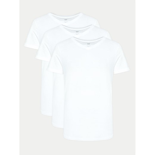 Gap Komplet 3 t-shirtów 483955-00 Biały Regular Fit ze sklepu MODIVO w kategorii T-shirty męskie - zdjęcie 182760348