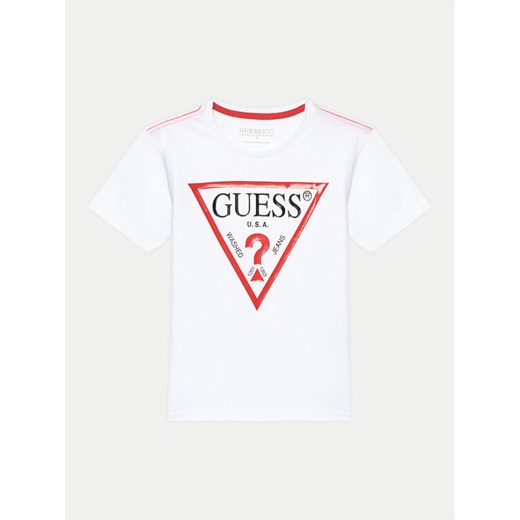 Guess T-Shirt L73I55 K8HM0 Biały Regular Fit ze sklepu MODIVO w kategorii T-shirty chłopięce - zdjęcie 182760375
