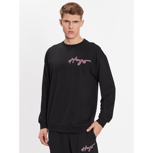 Hugo Bluza Varsity 50490313 Czarny Relaxed Fit ze sklepu MODIVO w kategorii Bluzy męskie - zdjęcie 182760555