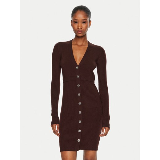 Pinko Sukienka dzianinowa Riserva 104017 A15S Brązowy Regular Fit ze sklepu MODIVO w kategorii Sukienki - zdjęcie 182760796