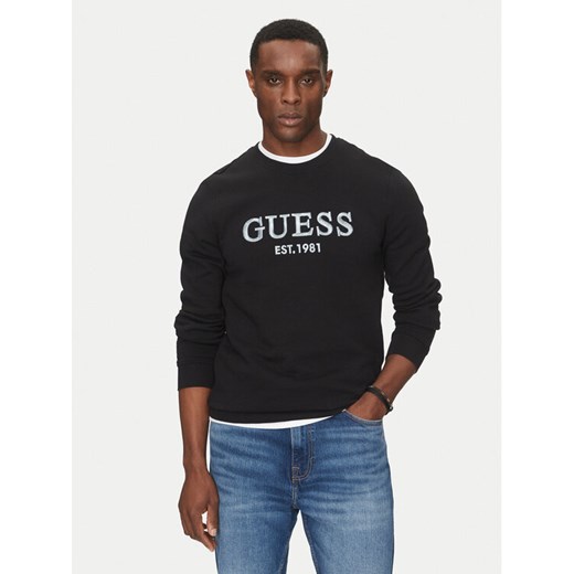 Guess Bluza M5GQ08 KCN01 Czarny Regular Fit ze sklepu MODIVO w kategorii Bluzy męskie - zdjęcie 182760906