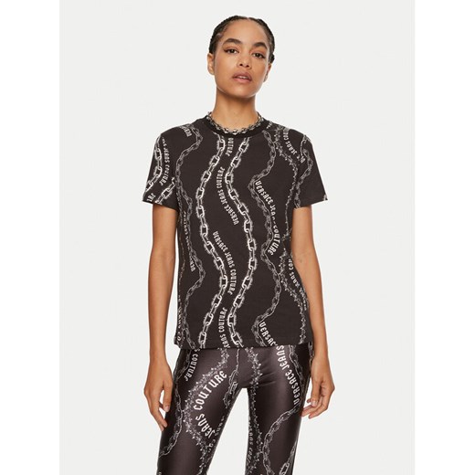 Versace Jeans Couture T-Shirt 77HAH613 JS365 Czarny Regular Fit ze sklepu MODIVO w kategorii Bluzki damskie - zdjęcie 182760968