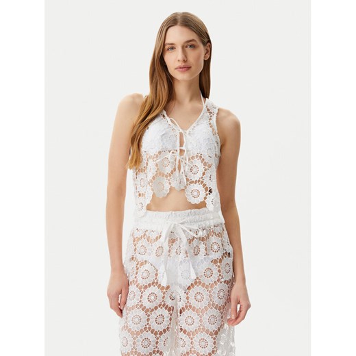 Seafolly Top Secret Garden 55381-TO Biały Regular Fit ze sklepu MODIVO w kategorii Odzież plażowa - zdjęcie 182761029