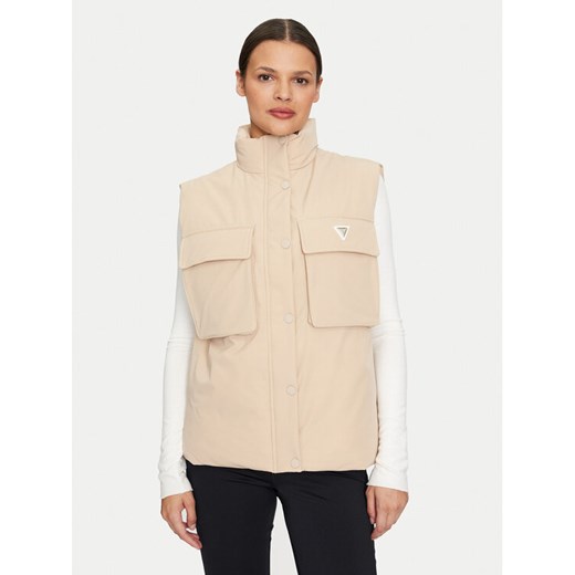 Guess Bezrękawnik Aurelie V4YL00 WG982 Beżowy Regular Fit ze sklepu MODIVO w kategorii Kamizelki damskie - zdjęcie 182761057