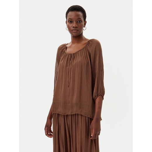ViCOLO Bluzka TD0020 Brązowy Loose Fit ze sklepu MODIVO w kategorii Bluzki damskie - zdjęcie 182761077